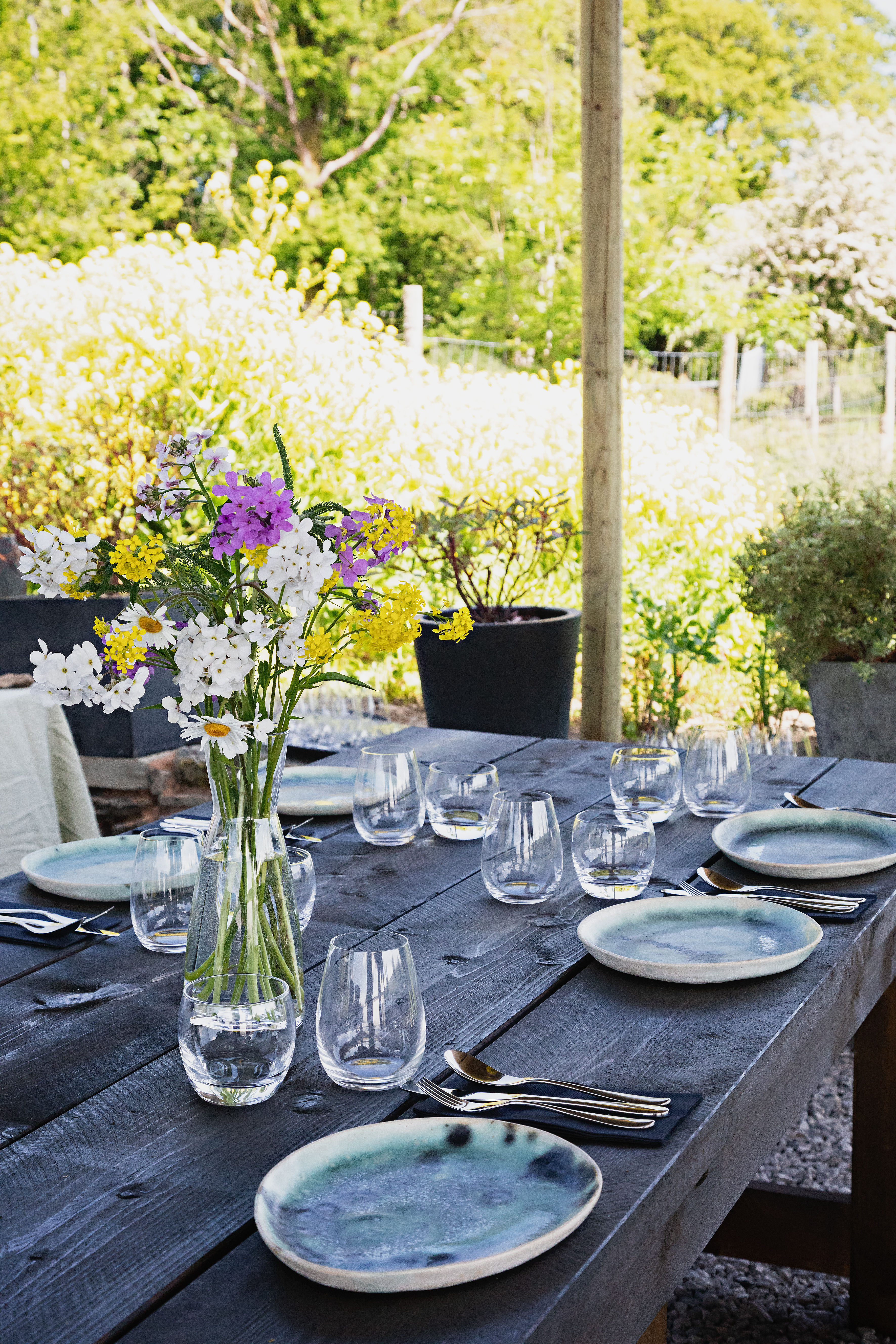 Simon Rogan Garden - table setting