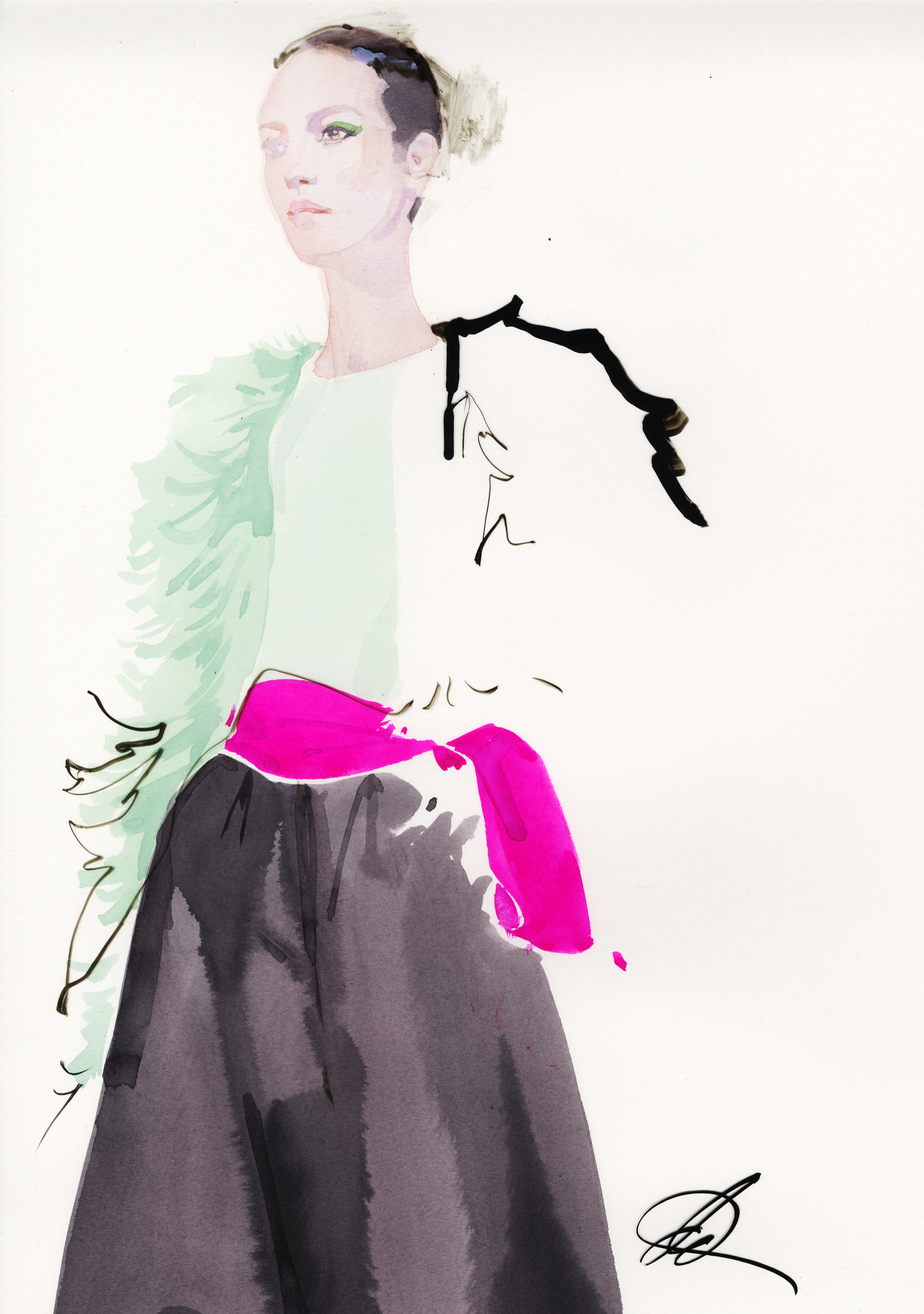 Illustrator David Downton - Maison Valentino