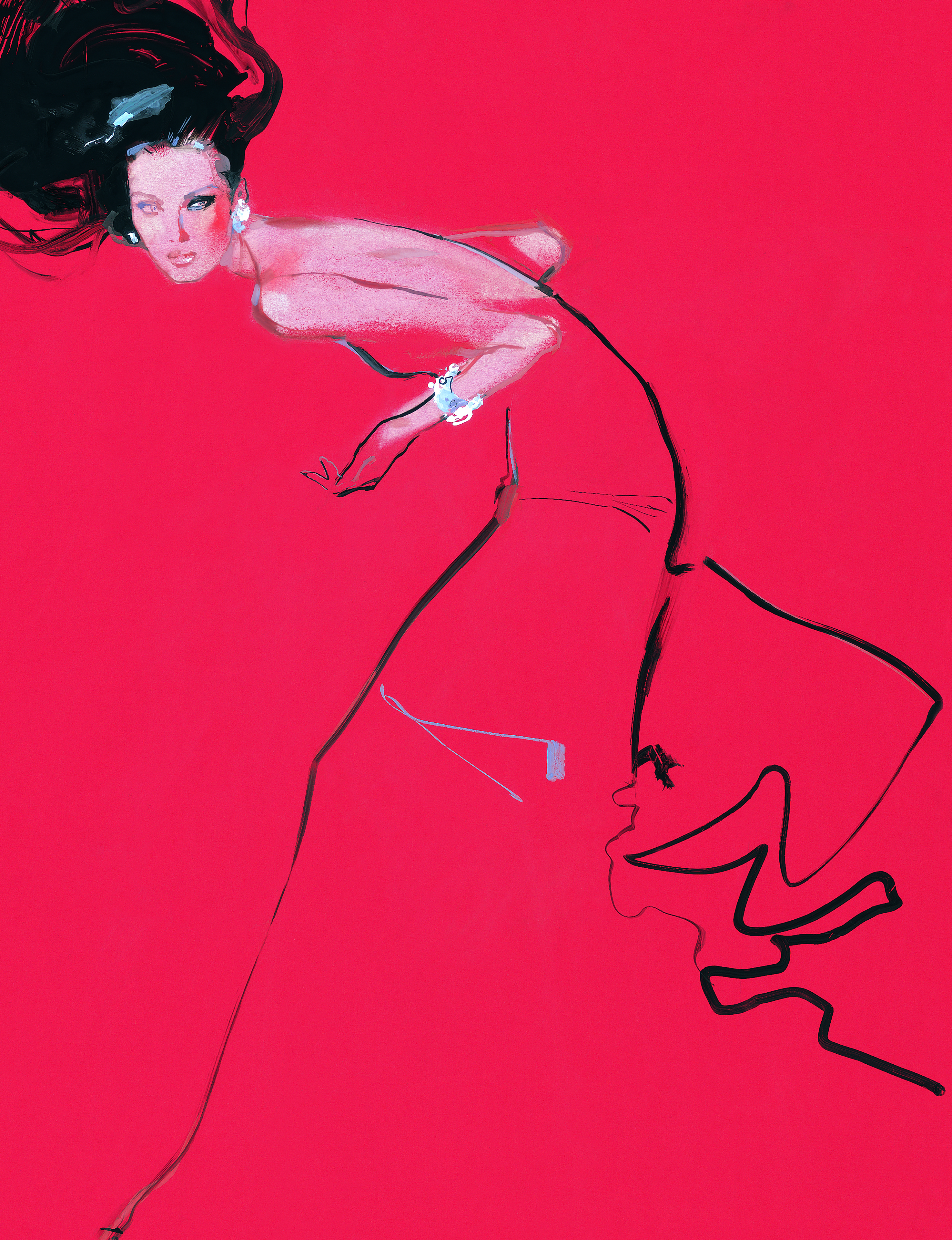 Illustrator David Downton - Valentino couture