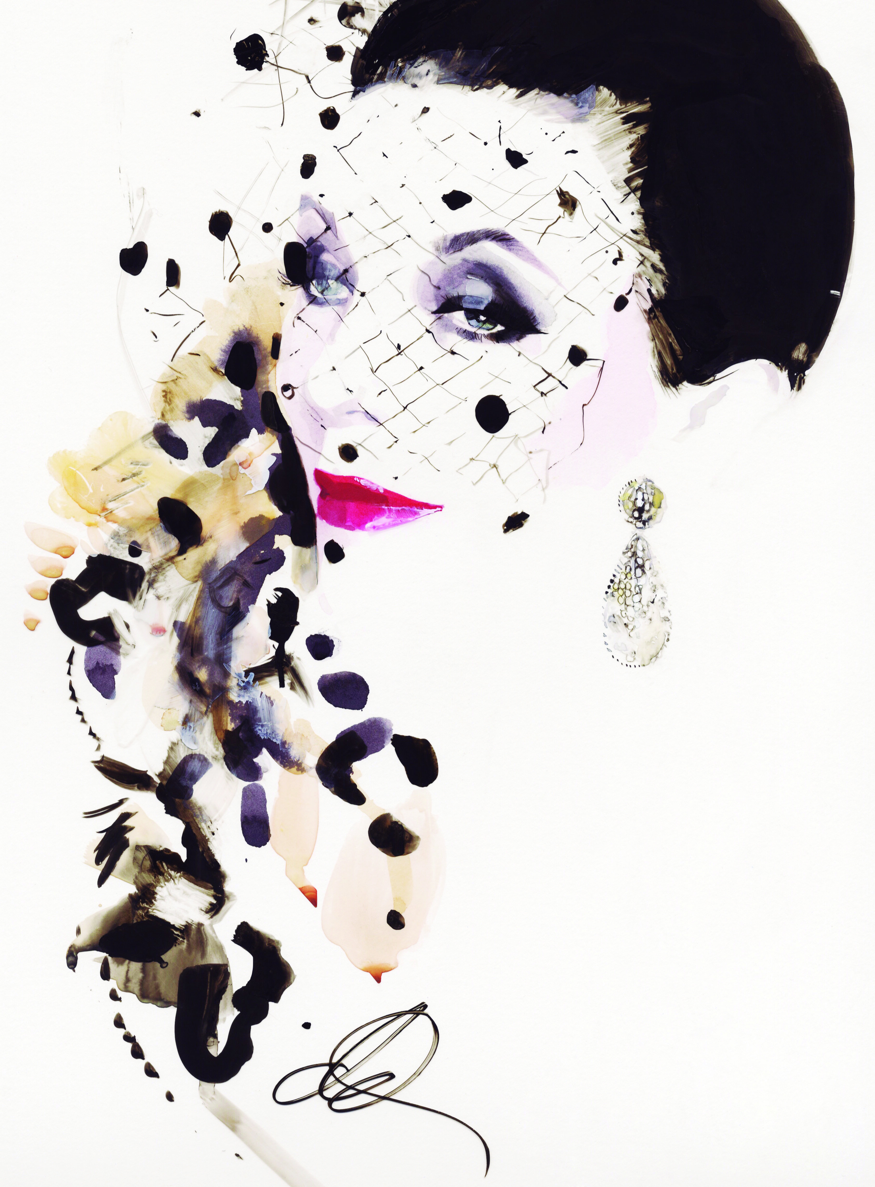 Illustrator David Downton - Dame Joan Collins