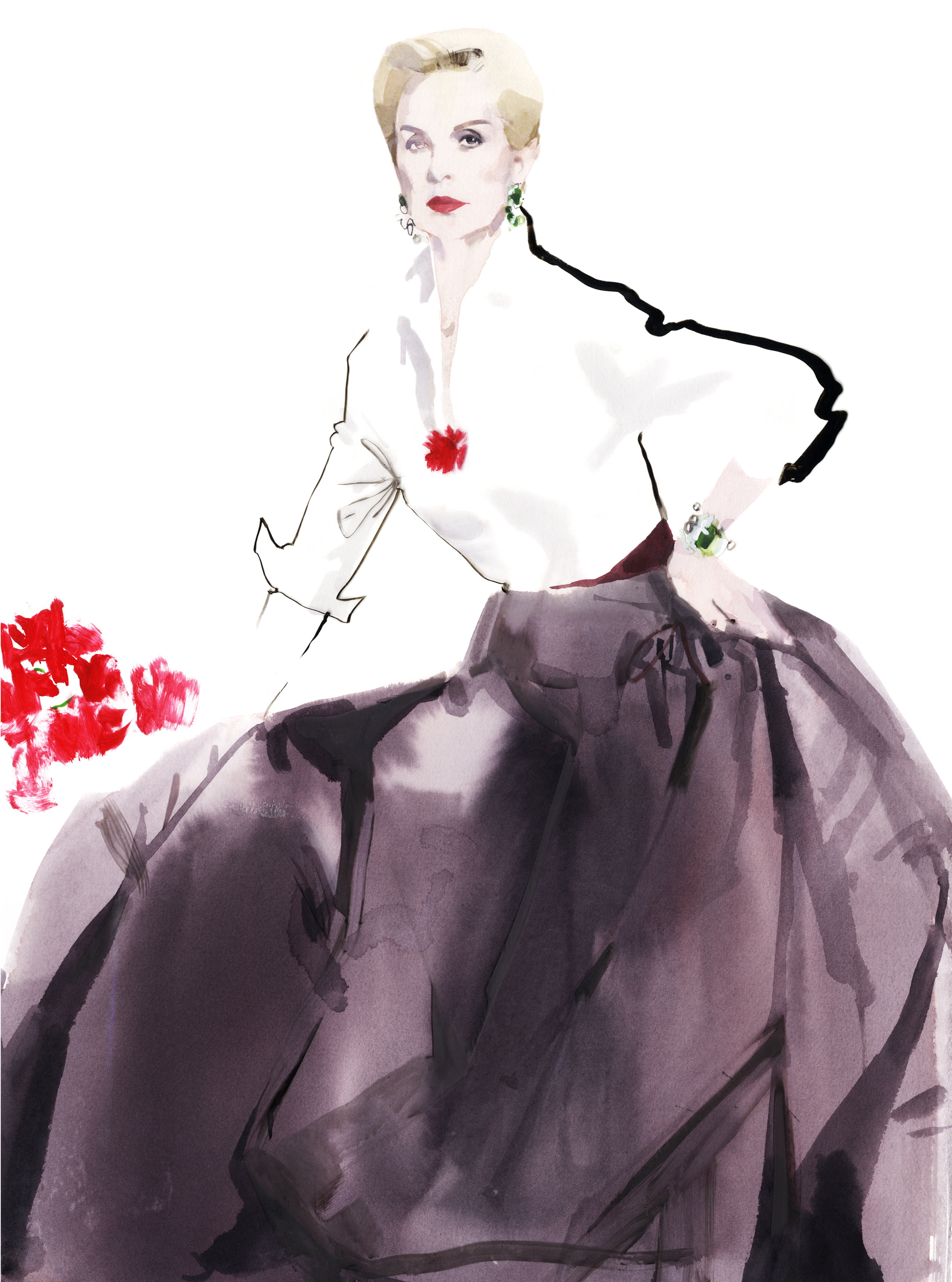 Illustrator David Downton - Carolina Herrera