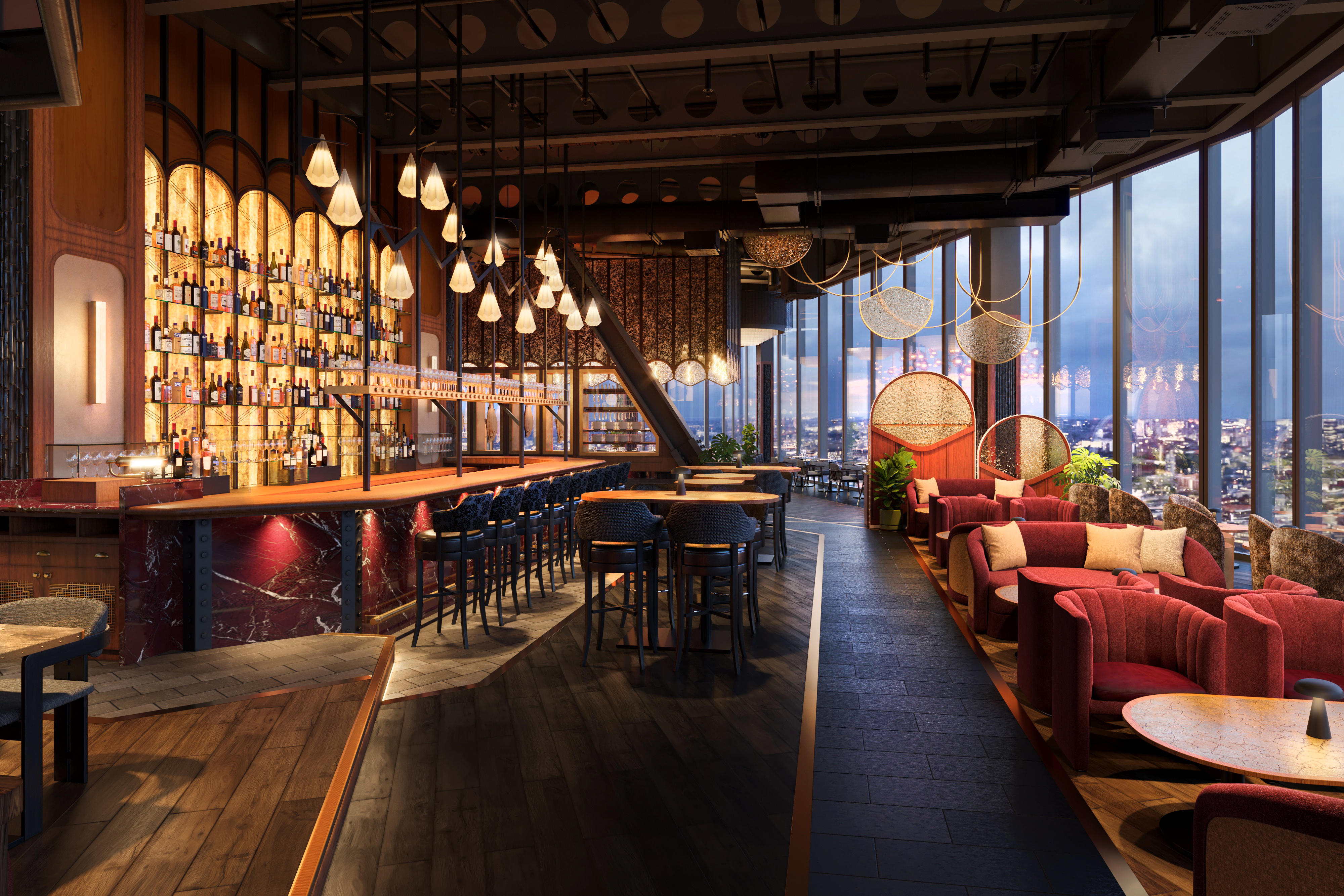 Restaurant Drink Travel Trends 2025 - Chic rooftop bar with city views