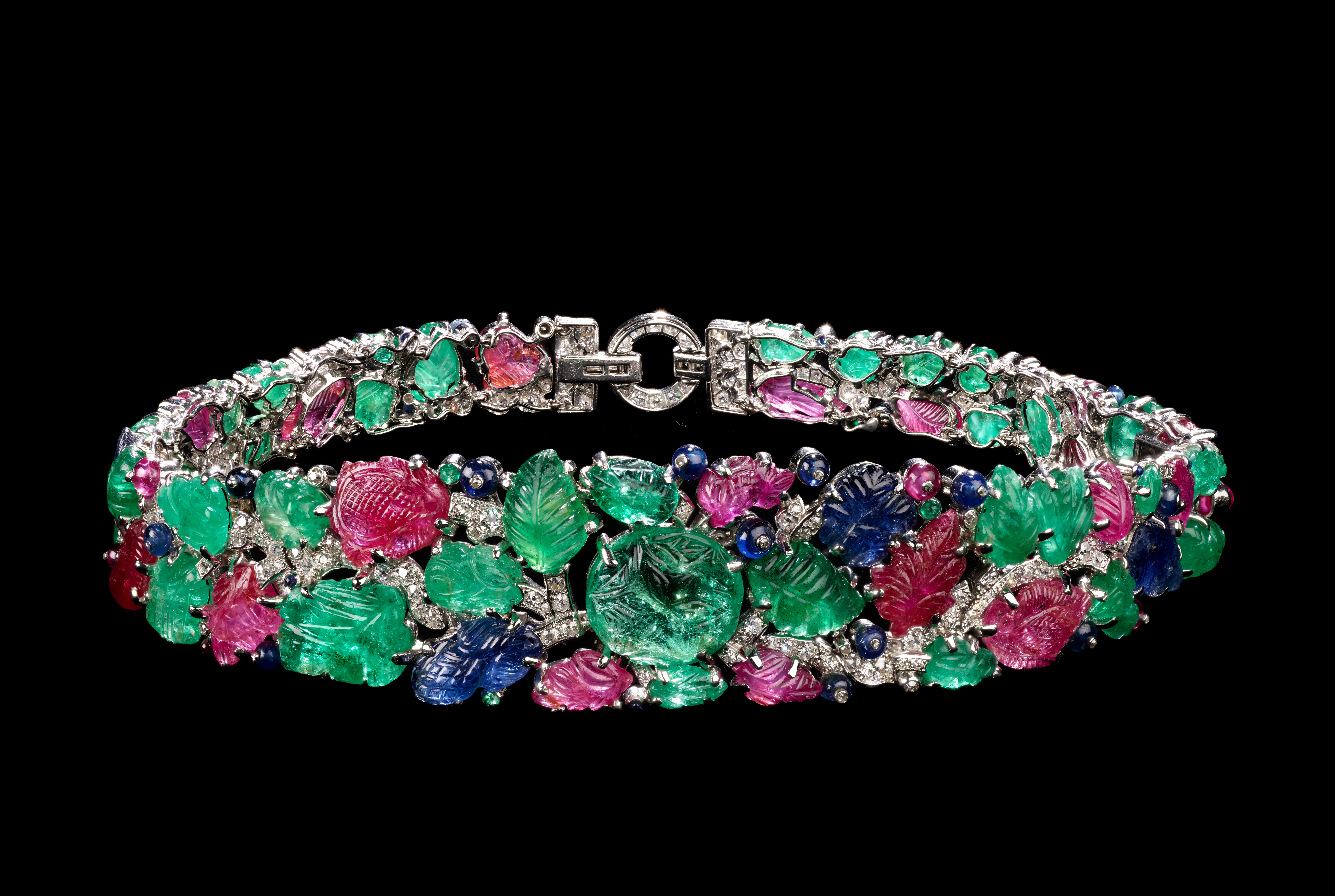 Cartier V A - a multicoloured jewel bandeau necklace