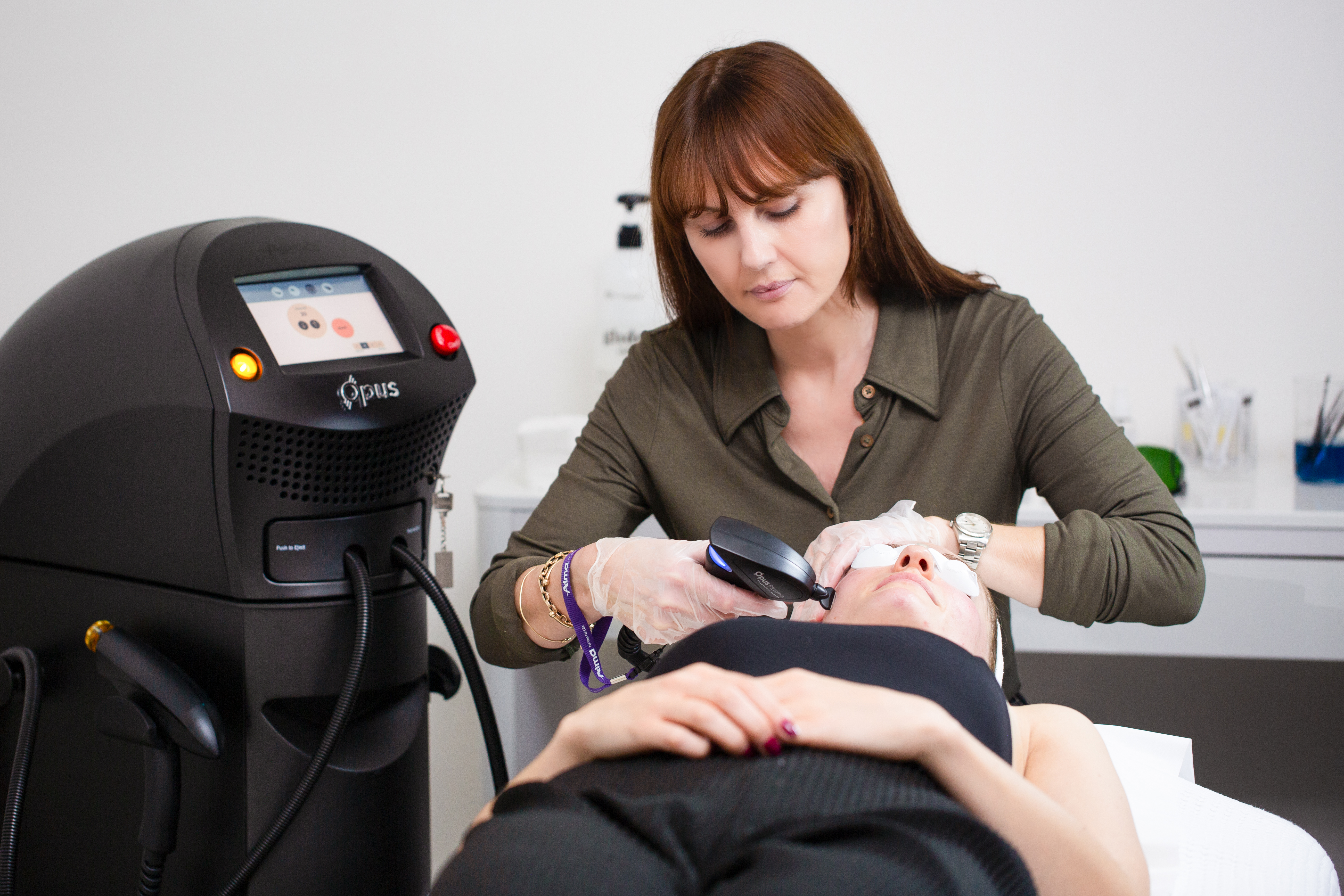 Walpole Brands of Tomorrow 2025 - Teresa Tarmey carrying out a laser treatment, a large machine to her side