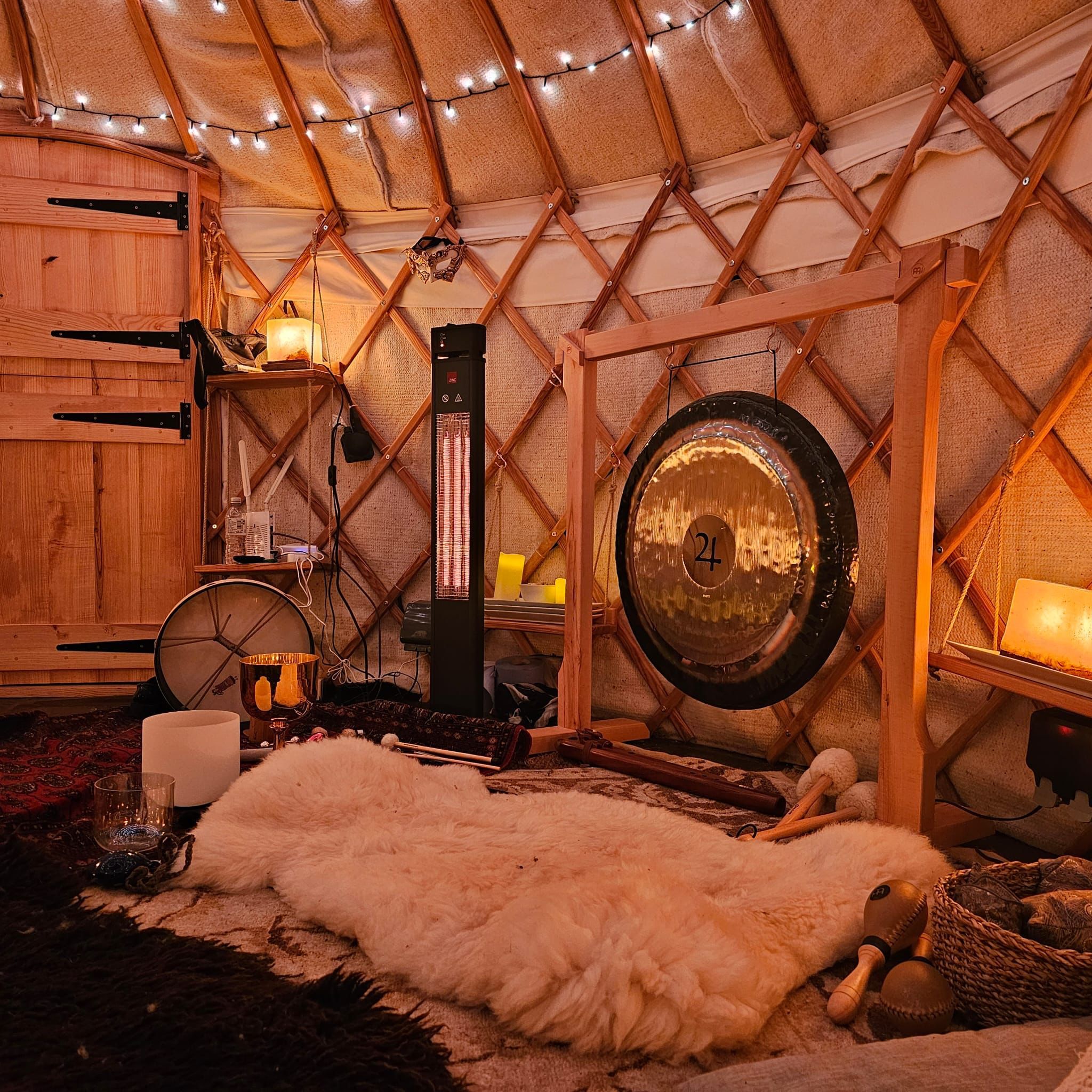 Alternative Valentine's Day London Experiences - a sound bath area with fairy lights