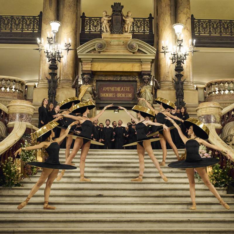 Golden Vines - stairway with women dancing 